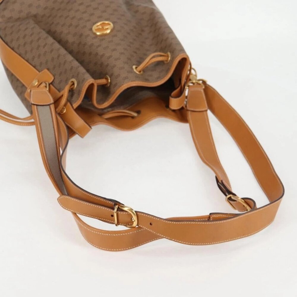 GUCCI Micro GG Supreme Shoulder Bag PVC Beige Gold Auth - Picture 8 of 16